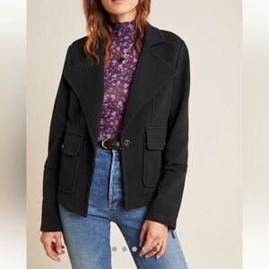 NWT Anthropologie Sylvia Knit Moto Blazer Size XS